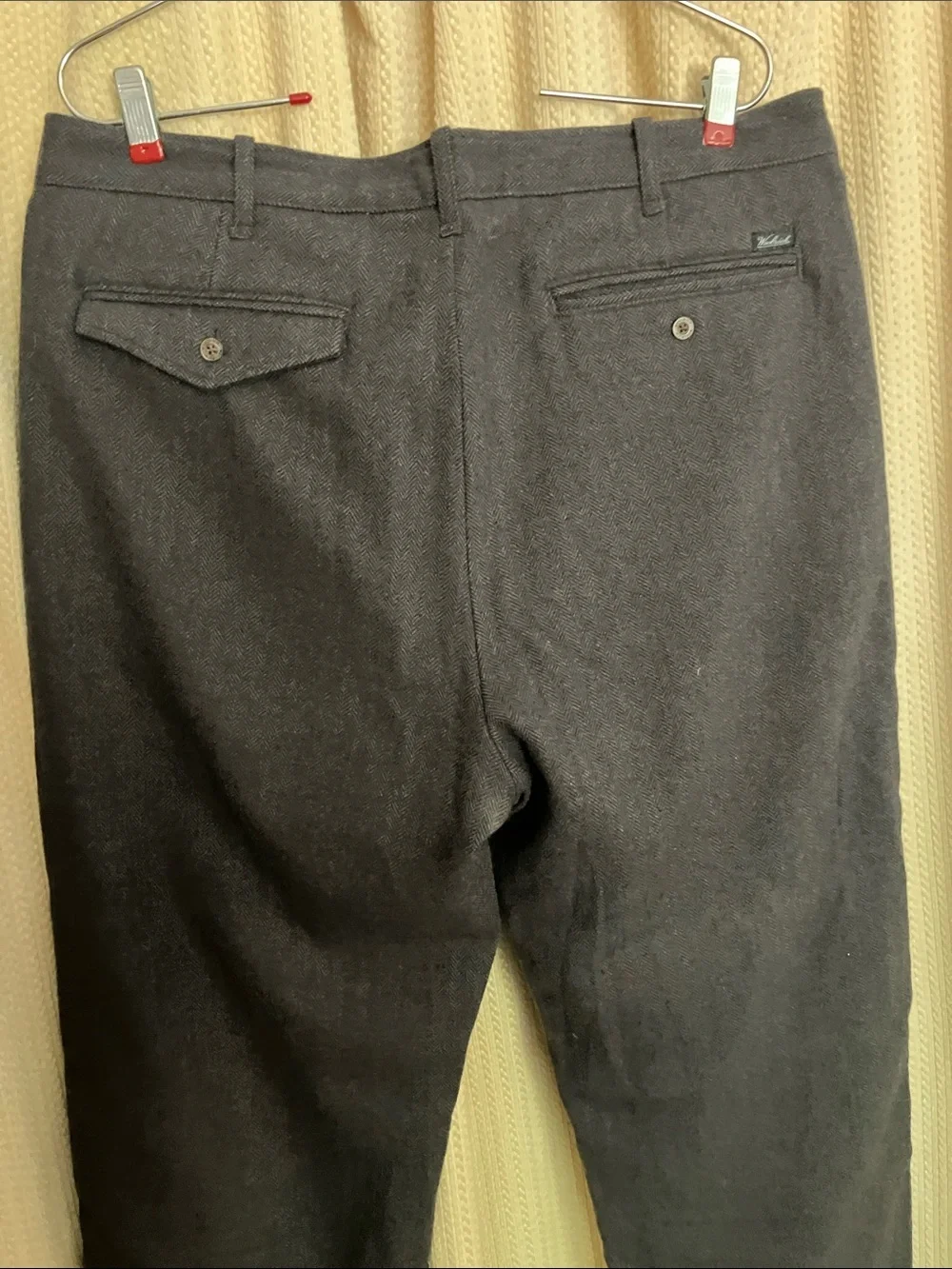 Woolrich men’s wool herringbone trousers lined 34 x 32 NWOT